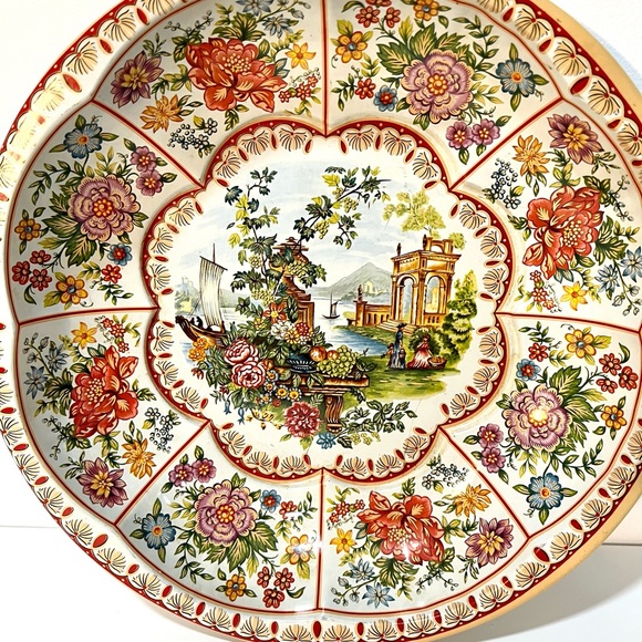 Vintage Daher English Garden Decorative Tinware Serving Bowl - Picture 2 of 6